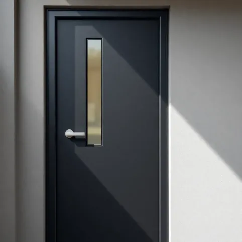 Drzwi zewnętrzne antracyt z szybą
