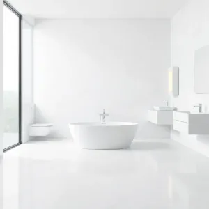 Duże białe płytki do łazienki