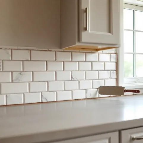 Jak położyć płytki w kuchni nad blatem