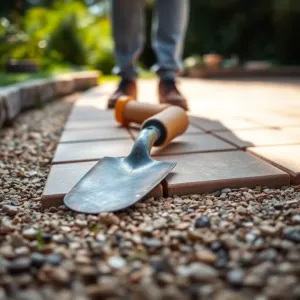 jak położyć płytki w ogrodzie