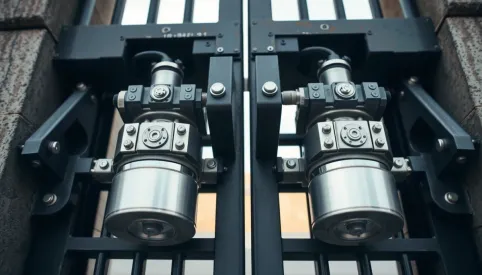 Jak zamontować siłowniki do bramy dwuskrzydłowej otwieranej na zewnątrz