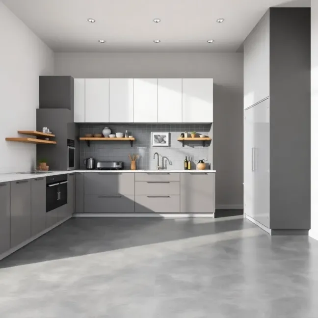 Jaka kuchnia do szarej podłogi
