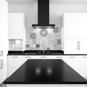 Jakie płytki do białej kuchni z czarnym blatem