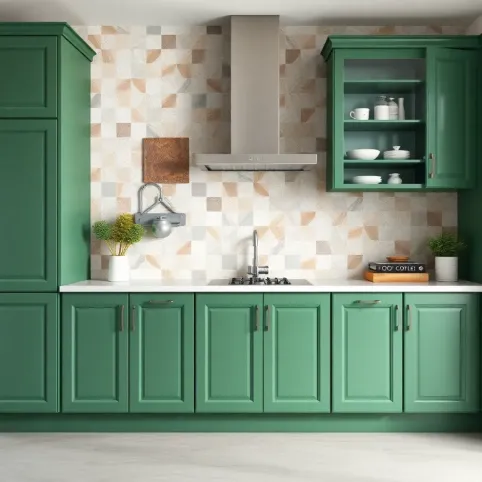 Jakie płytki do zielonych mebli kuchennych