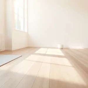 Jasna podłoga w salonie