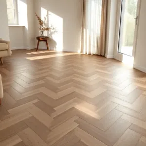 Jodełka w salonie płytki