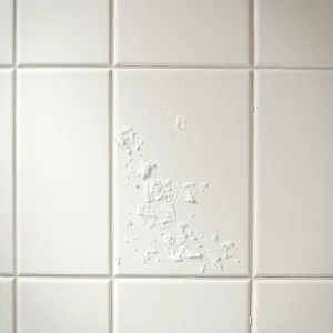 Kamień na płytkach w łazience