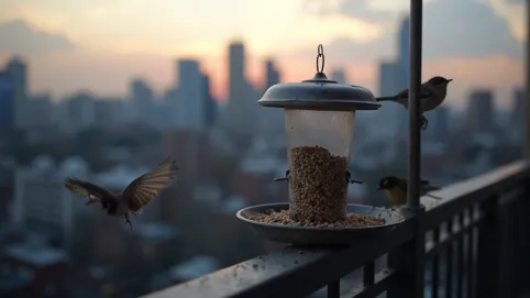 Karmnik dla ptaków na balustradę