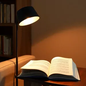 Lampa podłogowa do czytania czarna