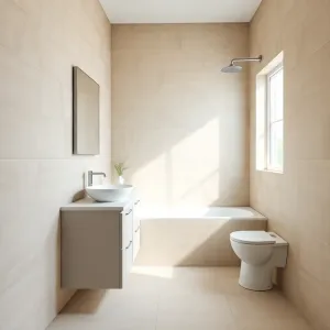 Matowe płytki do małej łazienki