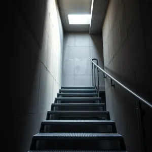 Metalowe schody do piwnicy