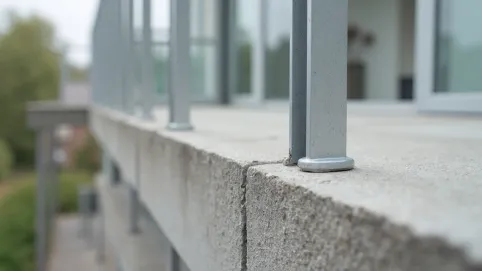 Mocowanie balustrady do czoła płyty balkonowej