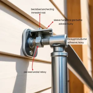 Mocowanie balustrady do ściany z ociepleniem