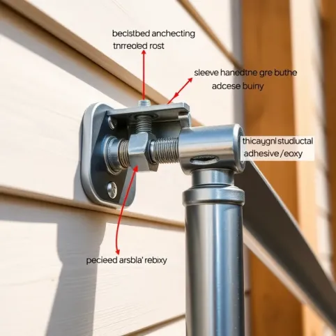 Mocowanie balustrady do ściany z ociepleniem