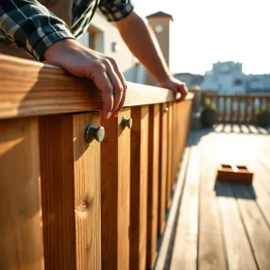 Montaż balustrady drewnianej na tarasie