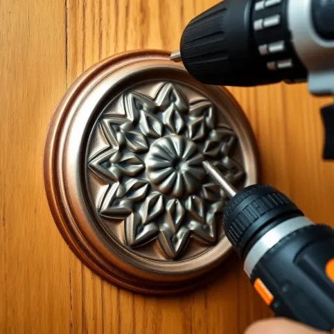 Montaż rozety w drzwiach