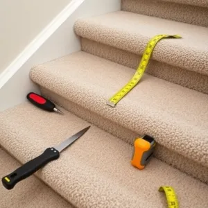 Montaż wykładziny dywanowej na schodach