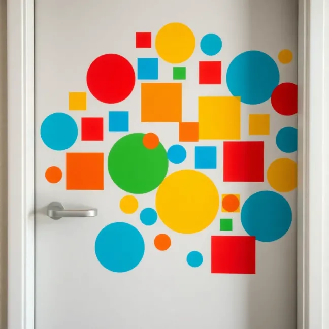 Naklejki na drzwi w szkole