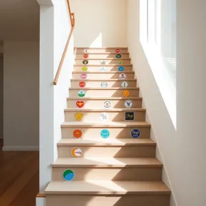 Naklejki na schody z napisami