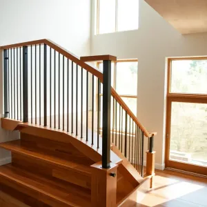 Nowoczesne balustrady na schody wewnętrzne drewniane