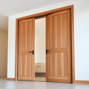 Nowoczesne drzwi harmonijkowe drewniane