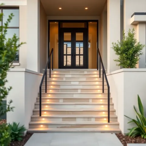 Nowoczesne schody wejściowe do domu