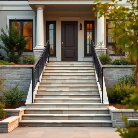 Nowoczesne schody zewnętrzne do domu