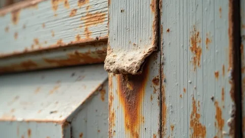 Odchodzi okleina z bramy