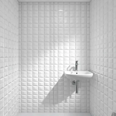 Płytki 3D do łazienki białe