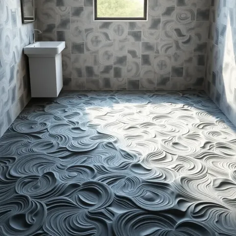 Płytki 3D do łazienki na podłogę