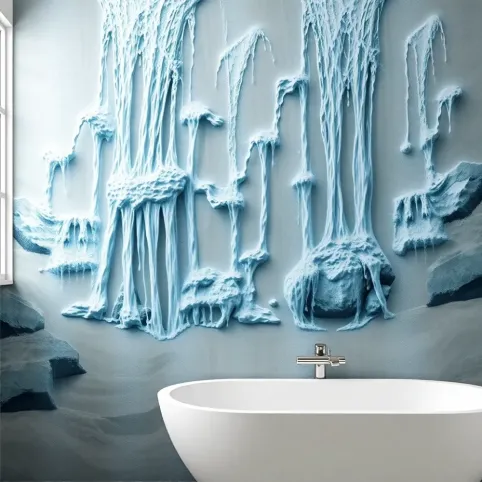 Płytki 3D do łazienki wodospad