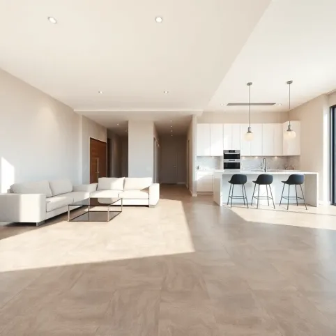 Płytki do salonu z aneksem kuchennym