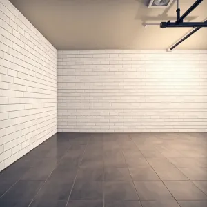 Płytki w garażu na ścianie