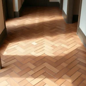 Płytki w jodełkę na podłodze