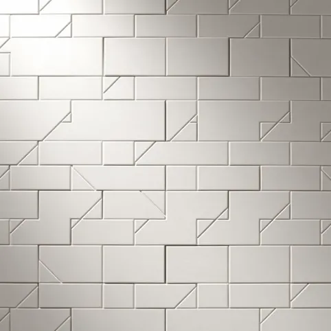 płytki w jodełkę na ścianie