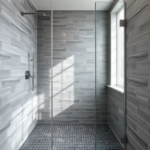 Płytki w jodełkę pod prysznic