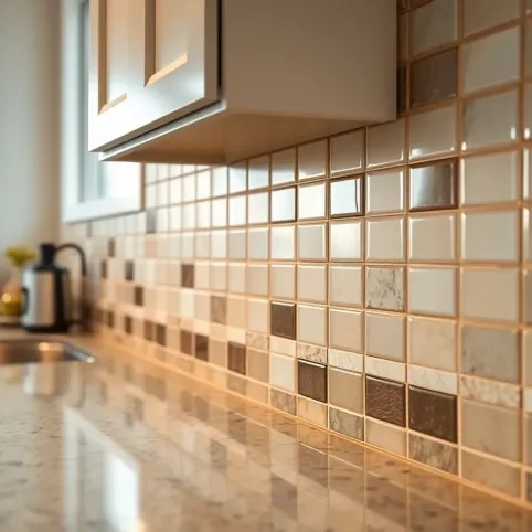 Płytki w kuchni nad blatem