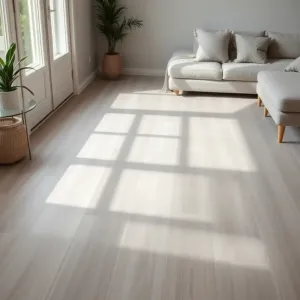 Płytki w salonie bez ogrzewania podłogowego