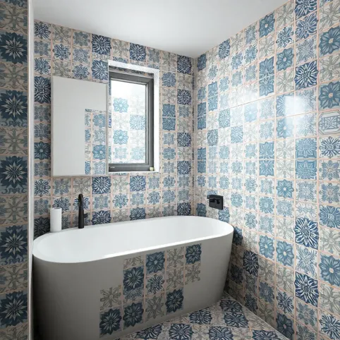 Płytki we wzory do łazienki