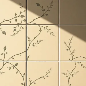 Płytki z motywem roślinnym