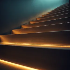 Podświetlane schody z boku