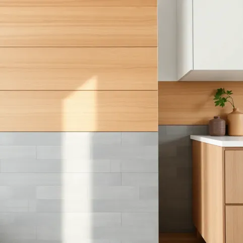Połączenie paneli z płytkami w kuchni