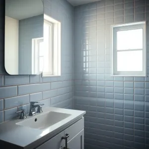 Pomalowane płytki w łazience