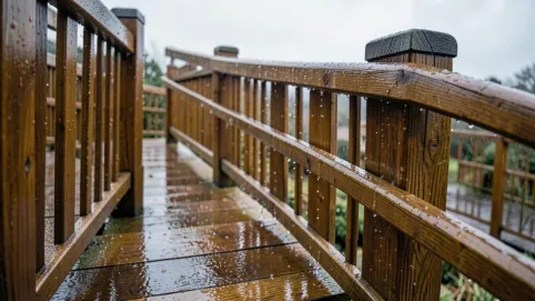 Poręcze drewniane na zewnątrz