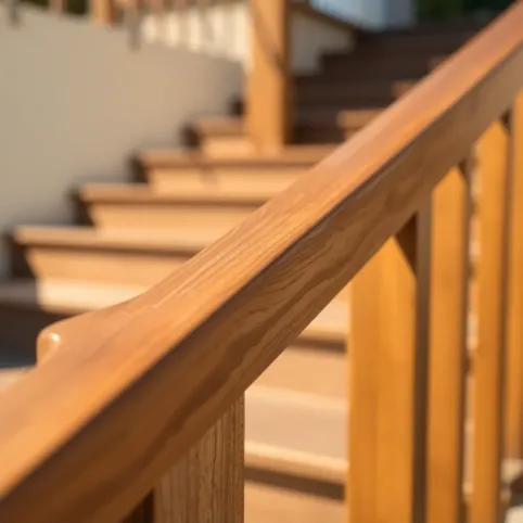 Poręcze na schody zewnętrzne drewniane