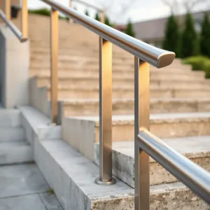 Poręcze na schody zewnętrzne ze stali nierdzewnej