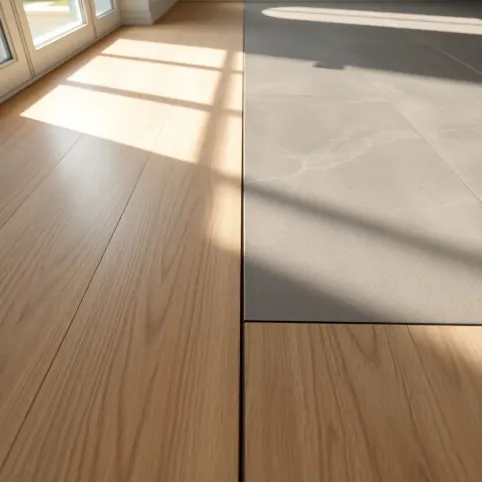 Próg między płytkami a panelami