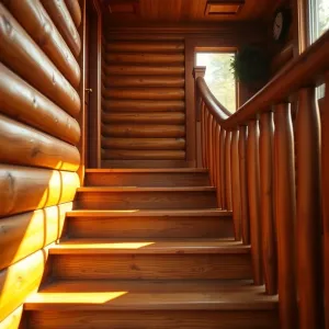Schody do domku drewnianego