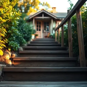 Schody do domku letniskowego zewnętrzne