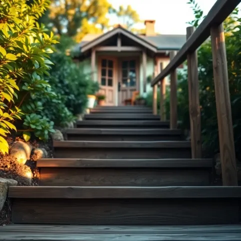 Schody do domku letniskowego zewnętrzne